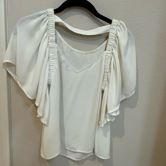 Express Cream Ruched Blouse - Picture 2 of 2